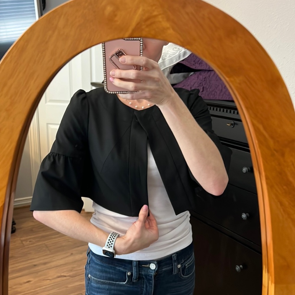 Limited black crop suit jacket